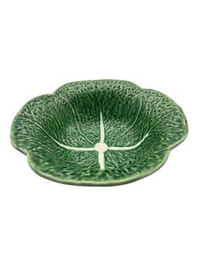Olfaire Vintage Green Cabbage Leaf Salad/Serving Bowl Made in Portugal